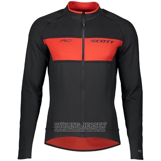 2019 Cycling Jersey Scott Rc Ff Black Red Long Sleeve And Bib Tight
